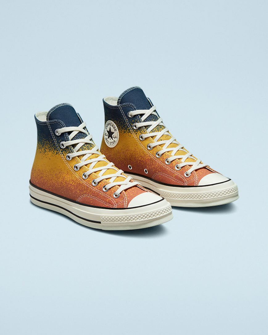 Women's Converse Chuck 70 Scatter Dye High Top Shoes Gold | AU 16843O